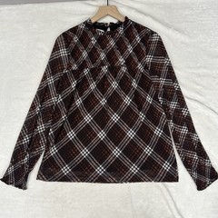NWT Maurices Woman’s Small Boho Chic Top Shirt Blouse Black Brown White