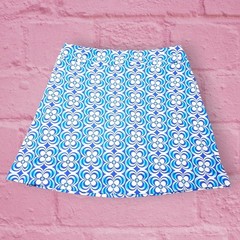 Lulu B Zip Skort Bright Periwinkle Flower Womens Medium Blue UPF 50 EUC