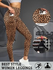 Women High Waisted Yoga Pants Leggings With Pockets Soft Stretch Fitness Pants