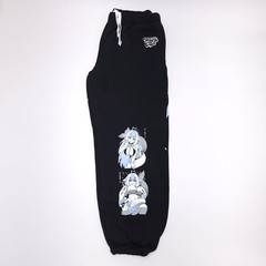 Gamersupps Waifu Shy Lily Double Date Black Anime Sweatpants Unisex Size Medium
