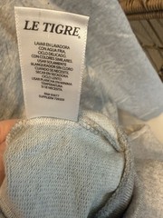 Le Tigre Gray with Pink Blue White Lining Heart Hoodie Size Large