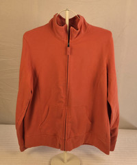 L.L.Bean Women’s XL Regular Orange Full Zip Mock Neck Sweatshirt w/ Pockets