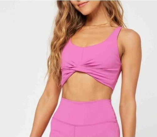 L*Space Active Size Large Twist of Fate Top Sports Bra Pink NWT $84