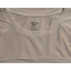 Reebok Womens White Thrive Mixed Mesh SS Athletic Top Blouse Size Large NWT