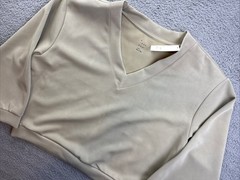 A New Day Womens Large Light Green Sandwash V-Neck Sweatshirt