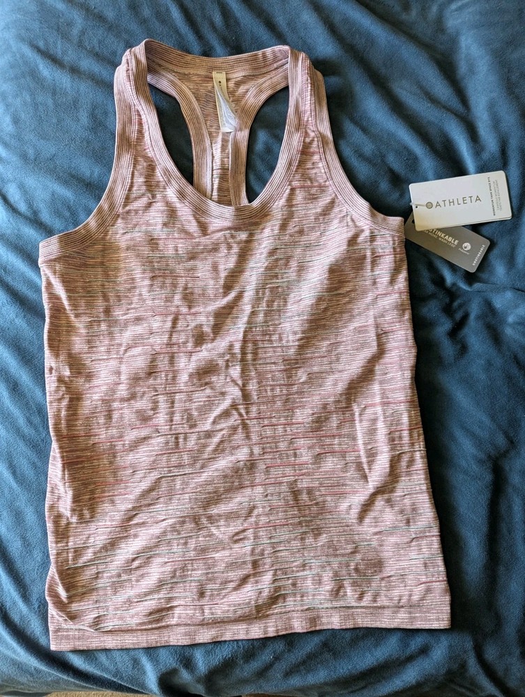 Athleta BNWT Momentum Tank Top L Space Dye Red Racerback Yoga Gym Workout Active