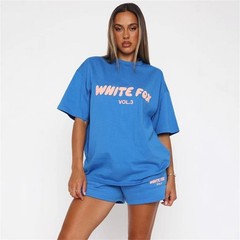 Ladies Tracksuit Set Outfits Causal T-Shirts & Shorts Short Sleeve Workout Top