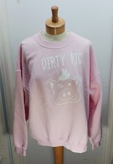Women’s Sweatshirt Pink Size XL Dirty Pig 50% Cotton 50% Polyester Preshrunk EUC