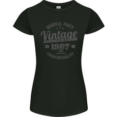 Vintage Year 39th Birthday 1987 Womens Petite Cut T-Shirt