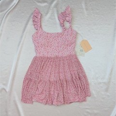 New Blogilates Women’s Ballerina Ruffle Dress Pink Floral Activewear XS (0-2)