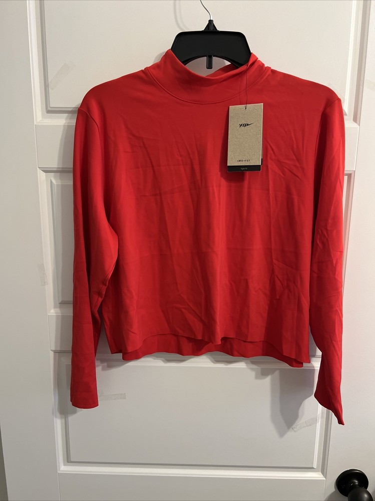 NIKE YOGA DRI-FIT LUXE WOMEN’S LONG SLEEVE CROP TOP DR2203-727 Size XXL Red