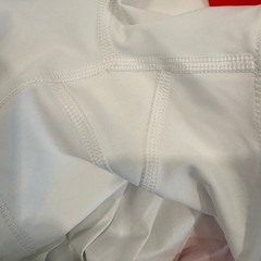 Athleta Match Point Pleated Colorblock Skort White Red Striped Tennis Skirt L