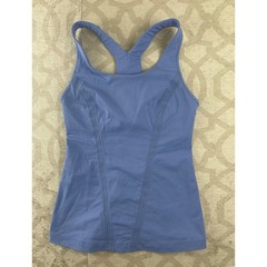 Lululemon Periwinkle Blue Racerback Tank Top Built-in Shelf Bra Ladder Stitch