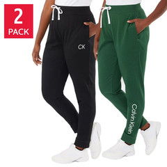 CALVIN KLEIN 2 PACK WOMEN’S JOGGERS, FRENCH TERRY BLACK AND GREEN BUNDLE S or M