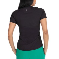 Spyder Women’s Active Ribbed Short Sleeve Tee, Black, Size XL