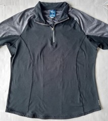 Vintage Reebok Women’s XL Black/Gray Activewear 1/4 Zip Pullover Long Sleeve