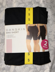 Danskin Women’s Black Bike Shorts 2-Pack High Waist Pockets Moisture Wicking