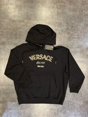 Rare Versace Grey Hoodie Sweatshirt leopard Women small (size 40) retail $1000