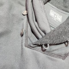 Converse One Star Sweatshirt Womens XL Gray Henley Balloon Sleeve Pullover