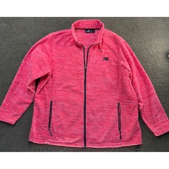 New Balance Womens 2X Pink Space Dye Full Zip Fleece Jacket Mock Neck RN130893