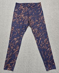 Tek Gear Leggings Womens XL Blue Orange Abstract Print Athletic Pockets Yoga