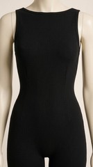 MASKERT Women’s Black Sports Jumpsuit Size L Sleeveless Gym Yoga Activewear
