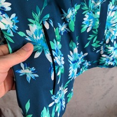 Tommy Bahama Active Floral Zip Front Jacket Sz Small Teal Women Golf Casual