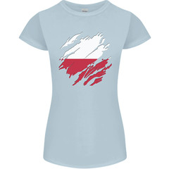 Torn Poland Flag Polish Day Football Womens Petite Cut T-Shirt