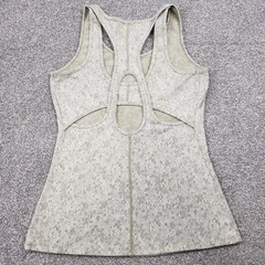 Gymshark Tank Top Fleur Texture Workout Sports Athletic Green Gold Size Small