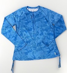 Free Country Women’s Blue Long Sleeve 1/2 Zip Stretch Performance Shirt S-Medium