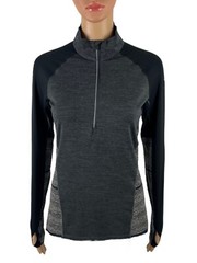 Icebreaker Merino GT Womens Small Comet Long Sleeve Half Zip Impulse Layer Gray