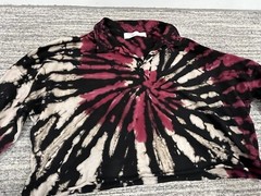 Vintage Havana Women’s Pink, Blue, White, Black Tie Dye Crop Hoodie Sweatshirt S