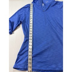 Under Armour ColdGear Womens Large Blue Heathered 1/4 Zip Thumbhole Top L