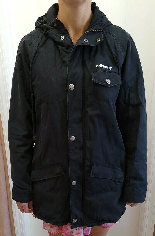 Adidas WINTER FALL SPRING COTTON PARKA Jacket Hooded Coat Women’s size M black