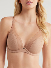 Chantelle 32DDD Norah Chic Plunge T-Shirt Bra NWOT 16MNA Latte