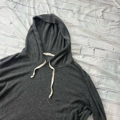 John Galt Brandy Melville Gray Knit Hoodie Women’s One Size Slouchy Pullover Y2K