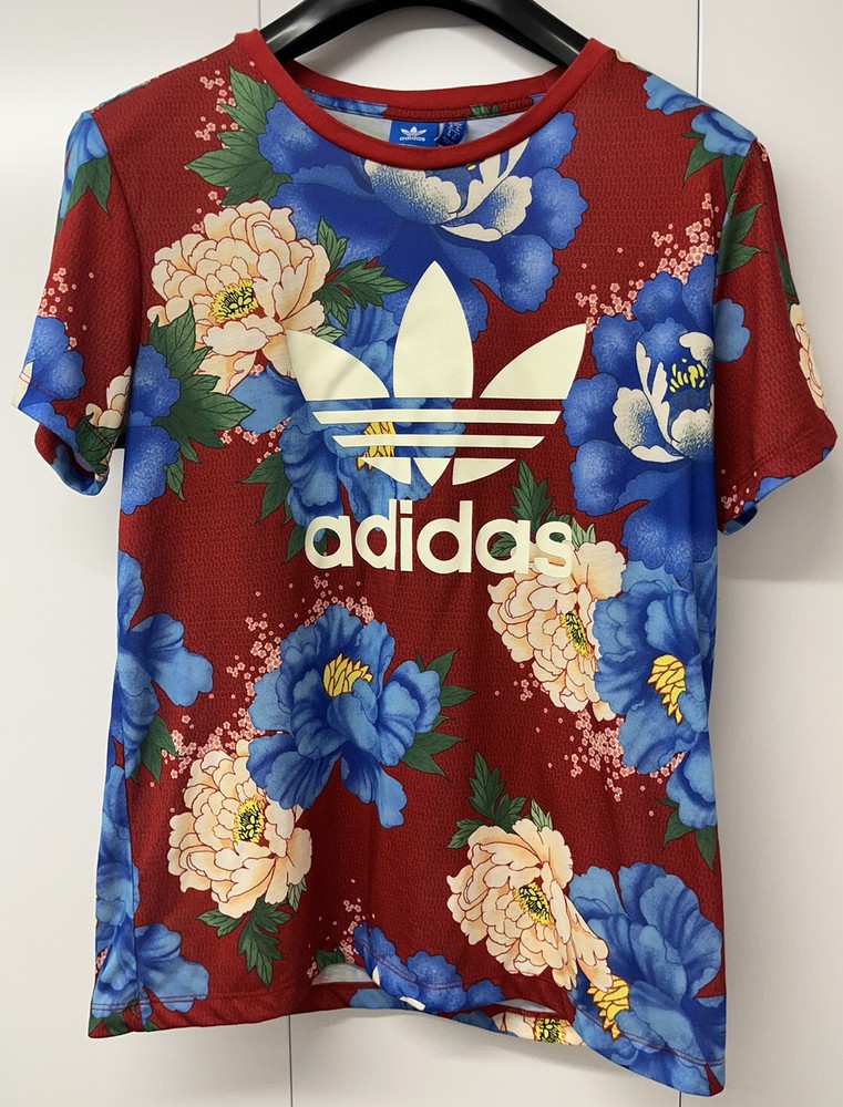 Adidas Activewear Gym Training Top Women’s Size UK 10 Floral Multicoloured