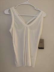 Nike Yoga Luxe Ribbed Strappy Training Top White DD5545 901 Sz M $50