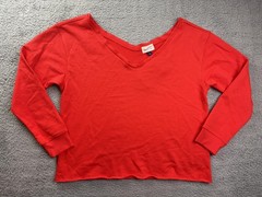 Universal Thread Sweatshirt Womens Large Red Long Sleeve V-Neck Casual Top