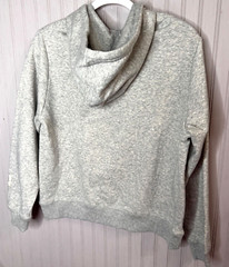 Russell Womens HOODIE S Heather Gray Embroidered Logo Quilted Pocket NEW