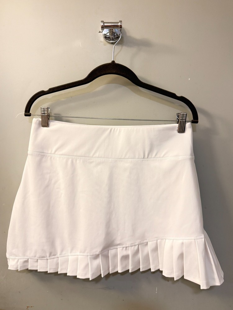 Sigrid Olsen Golf & Tennis White Pleated Asymmetrical Performance Skort M