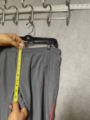 Nike Pants Women L Gray Sweat Track Joggers Lined Ankle Snap Zip Pockets Warm Up