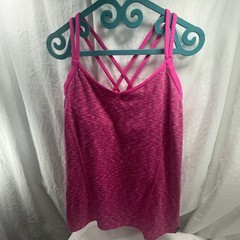 The North Face Dahlia Womens Tank Glo Hot Pink Activewear Top Large Shelf Bra