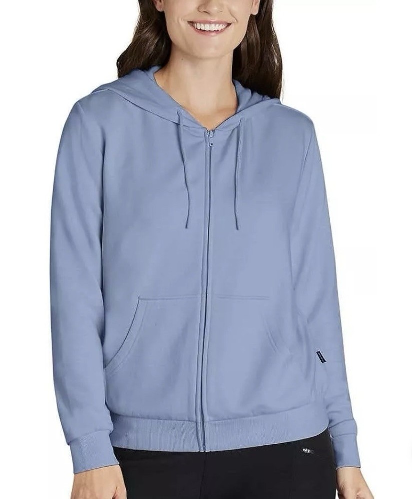Eddie Bauer Soft Long Sleeve Full Zip Hoodie, Womens XS 0-2, Blue, NEW
