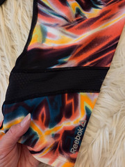 Reebok Capri Length Compression Legging with Colorful Accents Sz L