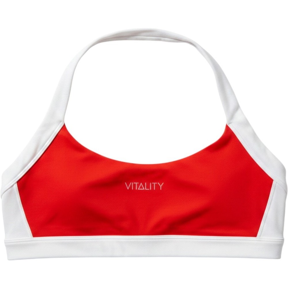 Vitality Womens Vitality Cloud II Mini Halter Bra Red & White Size M