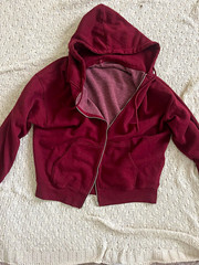 NWOT Brandy Melville Burgundy Fleece Full Zip Hoodie