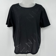 Nike Air Dri-FIT Women’s Training Top Black Perforated Lettering Graphic