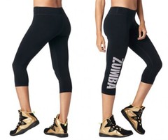 Zumba For All Perfect Capri Leggings – Bold Black ~ XS S M ~ New! Free Ship!