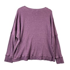 Slightly Buddha Purple Waffle Knit Pullover Graphic Sweatshirt One Size Cotton